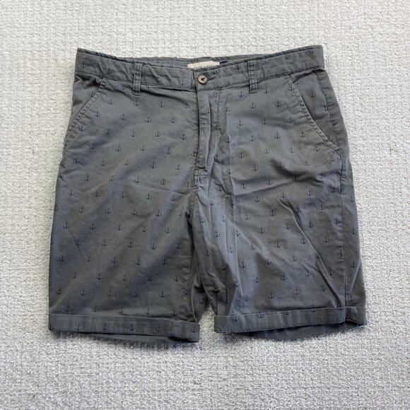 Hudson And Barrow NYC Shorts Mens 34 Grey Chino Golf Golfer Beach Ankers AOP Rea - Picture 1 of 16